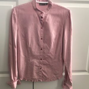 Pink mandarin collar shirt